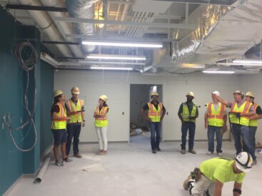 Susan putting some final touches on the new lab design.